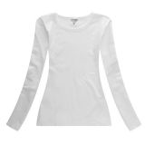 เสื้อยืดแขนยาวผ้าคอตตอน   ( สำหรับสุภาพสตรี   )        สำหรับรองรับการพิมพ์สกรีน   (10  ตัว  /  แพ็ค )   ----Long Sleeve T-Shirts Combed Cotton T-Shirts for Women,10pcs/pack