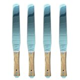 ไม้พายสแตนเลส 4 ชิ้น/ ด้ามจับไม้ 6" สำหรับหมึกพิมพ์ silk สกรีน 4 pcs Stainless Steel Spatula / Wood Handle 6" - Silk Screen Printing Scoop Ink