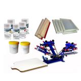 เครื่องสกรีนเสื้อ  4 สี , 1 แแป้นสกรีน ,พร้อมอุปกรณ์ แพ็คเก็จ  ----4 Color Screen Printing Start Package