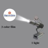 เครื่องโปรเจ็คเตอร์ LED สำหรับฉายแสงรูปภาพ, โลโก้โฆษณา, 20 วัตต์   (  ตั้งโต๊ะได้  / ยึกติดตั้งได้  )    หมุนได้ ( รองรับการออกแบบ  3   สี ) 