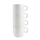 แก้วสีขาวที่ว่างเปล่า 4 ชิ้น 6 oz ซ้อนทับชุดแก้วร้อนระเหิดแก้วเคลือบ Blank White Mugs4 Piece 6oz Stackable Mug Set Heat Press Sublimation Coated Mugs