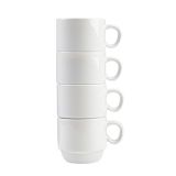 แก้วสีขาวที่ว่างเปล่า 4 ชิ้น 6 oz ซ้อนทับชุดแก้วร้อนระเหิดแก้วเคลือบ    Blank White Mugs4 Piece 6oz Stackable Mug Set Heat Press Sublimation Coated Mugs