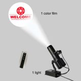 30W Indoor Black Remote Control LED Gobo Projector Advertising Logo Light (with Custom 1 Color Rotating Glass Gobos)