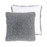 Super Soft Plush Long Wool Faux Fur Cushion Pillow Cases Grey