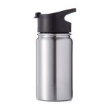14oz Wide Mouth Stainless Steel Bottles with Sublimation Coating and Flip Cover Lid Sliver