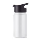 14oz Wide Mouth Stainless Steel Bottles with Sublimation Coating and Flip Cover Lid White