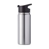 18oz Wide Mouth Stainless Steel Bottles with Sublimation Coating and Flip Cover Lid Sliver