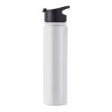 22oz Wide Mouth Stainless Steel Bottles with Sublimation Coating and Flip Cover Lid White