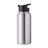 32oz Wide Mouth Stainless Steel Bottles with Sublimation Coating and Flip Cover Lid Sliver