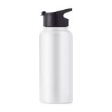 32oz Wide Mouth Stainless Steel Bottles with Sublimation Coating and Flip Cover Lid White
