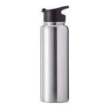 40oz Wide Mouth Stainless Steel Bottles with Sublimation Coating and Flip Cover Lid Sliver