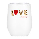 2PCS 12oz White Stainless Steel Red Wine Tumbler Mugs with Sublimation Coating and Direct Drinking Lid