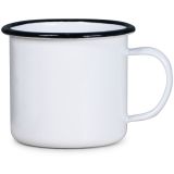 18oz Sublimation White Enamel Mug with Black Rim