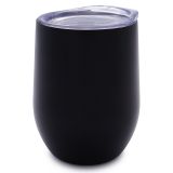 25PCS 12oz Black Stainless Steel Red Wine Tumbler Mugs with Sublimation Coating and Direct Drinking Lid