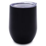 2PCS 12oz Black Stainless Steel Red Wine Tumbler Mugs with Sublimation Coating and Direct Drinking Lid