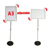 สแตนแบบตั้ง ปรับความสูงได้ สำหรับติดโปสเตอร์ขนาด A3 (A3 Size Pedestal Sign Stand Adjustable Height Vertical / Horizontal Display Frame)