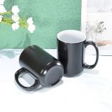 12Pack 15oz Black Glossy Magic Mug Custom Ceramic Mugs With Handle Color Change Sublimation Blanks Cups Ceramic Coffee Mug