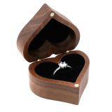 12PCS Heart Shaped Wood Blank Ring Box with Magnetic Retro Jewelry Wooden Storage Box For Couples Wooden Ring Box Jewelry Case Gifts