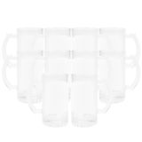 CALCA 24 Pack 16oz Clear Sublimation Glass Mugs Blanks Bulk Mugs with White Patch,Thick Glass Beer Mug