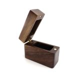 12PCS Walnut Wood Blank Ring Box Small Slim Flat Ring Case with Magnetic For Proposal - Engagement Ring Box Jewelry Case Gifts