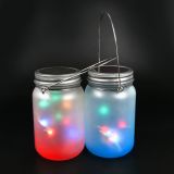 16oz/500ml Sublimation Blanks Frosted Gradient Mason Jar w/ LED Waterproof Solar Lid and Metal Handle