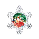 CALCA Pack of 300 3.15" X 3.15" Sublimation Metal Round Snowflake Christmas Pendant New Year Holiday Party Gift Christmas Tree Decoration Hanging Ornament