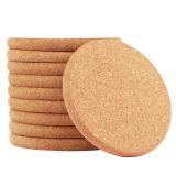 10pcs Round Cork Coasters 4" Diameter for Cold Drinks Wine Glasses Plants Cups & Mugs