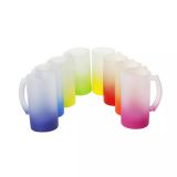 CALCA 24 Piece 16oz Blank Frosted Color Gradient Glass Sublimation Beer Mugs