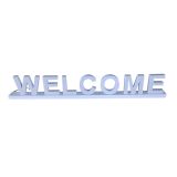 "WELCOME" White Assembled Channel letter Track Installation (Magnetic counter) Arial 100MM High