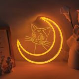 CALCA LED Neon Sign LUNA Sign USB 5VDC Size- 10X10inches