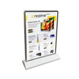 Table Sign,Silver Light Box,Advertising Led Menu Rechargeable 2-Side A4 