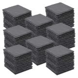 96 PCS Square Slate Drink Coasters, 4 Inch Black Stone Coasters Bulk Cup Coaster Set with Anti-Scratch Bottom for Bar Kitchen Home Apartment