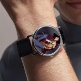 Personalized 9.4"x 1.45" PU Leather Watch - DIY Print on Watch Dial (Black)