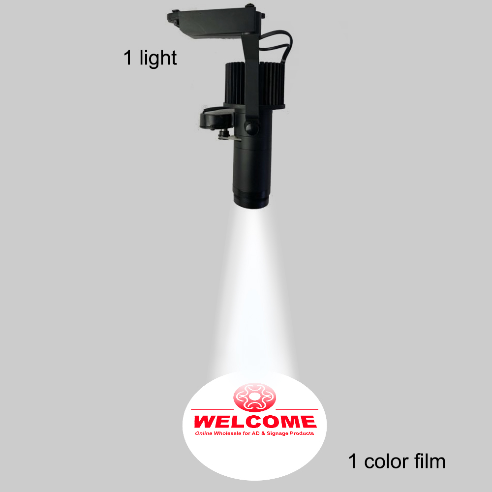 20W Black Track Type LED Gobo Projector Advertising Logo Light (with Custom Rotating Glass Gobos