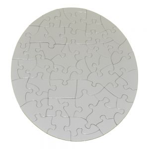 จิ๊กซอว์ปริศนา,ว่างเปล่า ของเล่นสำหรับเด็ก รูปทรง วงกลม ,สีขาว (ระเหิด/Sublimation)สำหรับ พิมพ์ภาพ ถ่ายโอนความร้อน---White Circle Dye Sublimation Blank Jigsaw Puzzle Heat Transfer