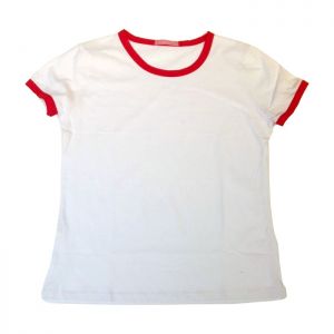เสื้อยืดผ้าฝ้ายว่างเปล่าสำหรับผู้หญิงพร้อมขอบสี---Blank Women´s Combed Cotton T-Shirt with Rim Colorful