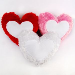 ปลอกหมอนแฟชั่นว่างเปล่าระเหิดรูปทรงหัวใจ (10 ชิ้น / แพ็ค)      Long Plush Heart Shape Sublimation Blank Pillow Case Fashion Cushion Cover(10pcs/pack)