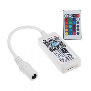 เครื่องควบคุม wifi ขนาดเล็ก   Mini Wifi LED RGB/RGBW Controller DC5-28V for 5050/3528 Strip Light Phone IOS/Android App