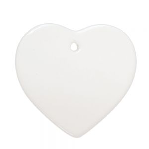 100 Pack 3 Inches Heart Two Sided Ceramic Sublimation Blanks Holiday Ornament, Christmas Tree Hanging Ornaments