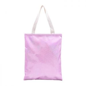 15.7" x 13.4" Glitter Pink Silver Champagne Polyester Blank Tote Shopping Bags for Sublimation