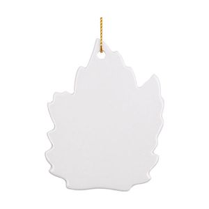 3" Maple leaf Shape Ceramic Ornament