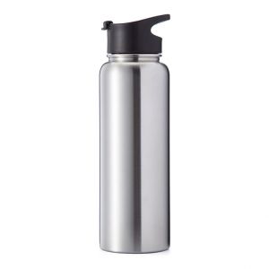 40oz Wide Mouth Stainless Steel Bottles with Sublimation Coating and Flip Cover Lid Sliver
