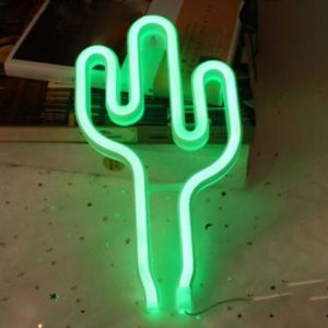 LED Cactus Neon Sign, Size - 26x15 cm