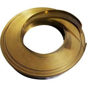 108mm (4.25") x 50m (164ft)Roll Punched Mirror Gold Aluminum Return Coil (With Folded Edge, 2 Rolls / Pack) for Channel Letter Sign Fabrication Making