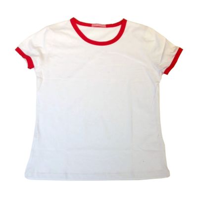 เสื้อยืดผ้าฝ้ายว่างเปล่าสำหรับผู้หญิงพร้อมขอบสี---Blank Women´s Combed Cotton T-Shirt with Rim Colorful