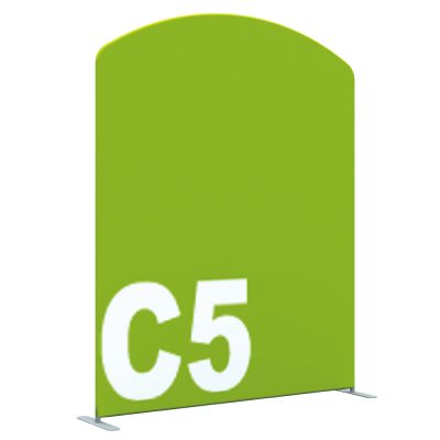 6.6ft W x 7.6ft H Modular Trade show Display Rounded Corner Fabric Tension Back Wall-C5