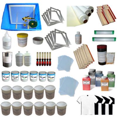       เครื่องสกรีนเสื้อ   6 สี  , 6 แป้น  และชุดอุปกรณ์   สำหรับกระบวนการ  พิมพ์สกรีน   --- 6 Colors Screen Printing Materials Kit