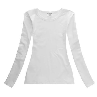 เสื้อยืดแขนยาวผ้าคอตตอน   ( สำหรับสุภาพสตรี   )        สำหรับรองรับการพิมพ์สกรีน   (10  ตัว  /  แพ็ค )   ----Long Sleeve T-Shirts Combed Cotton T-Shirts for Women,10pcs/pack