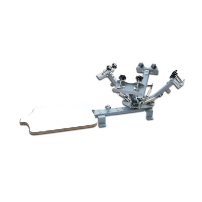 เครื่องพิมพ์ ซิลค์สกรีน 4 สี 1 แท่นพิมพ์ 4 Color 1 Station Silk Screen Printing Press Equipment DIY Rotary Print Machine