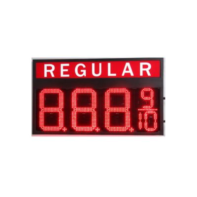 ป้ายราคาเชื้อเพลิงอิเล็คทรอนิกส์สำหรับปั๊มน้ำมัน LED สีแดงปกติ  12" LED Gas Station Electronic Fuel Price Sign Red Color